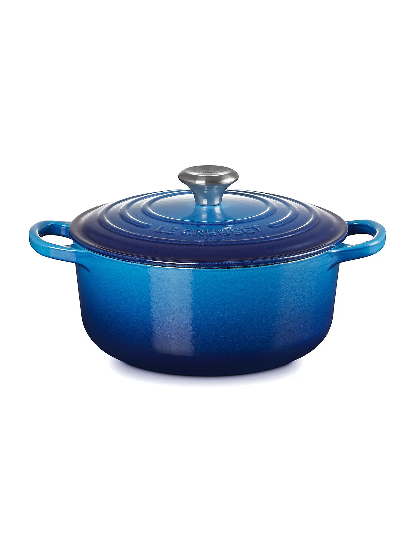LE CREUSET | Bräter rund "Signature" 20cm/2,4l (Ofenrot) | blau